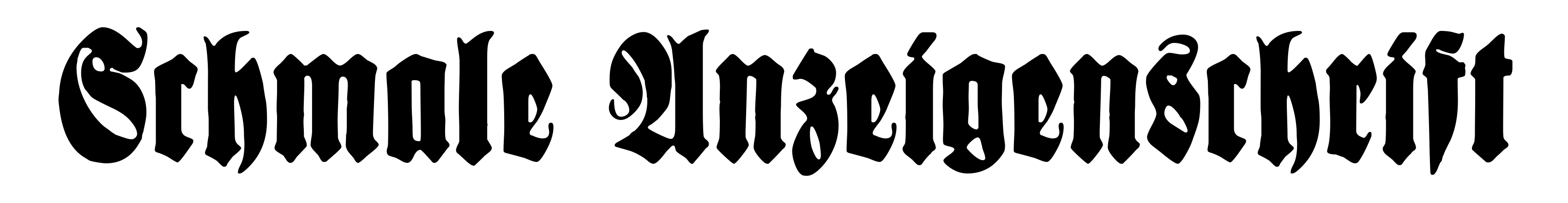 Schmale Anzeigenschrift