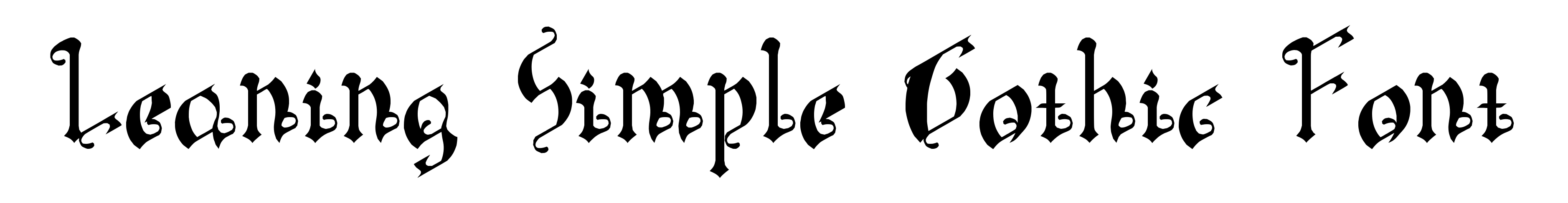 Leaning Simple Gothic Font