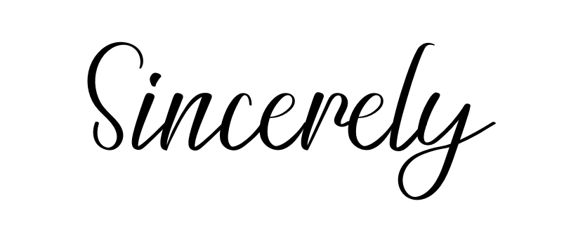 Sincerely