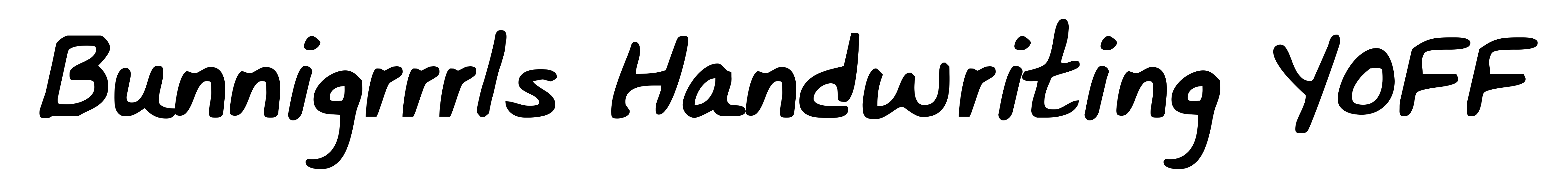 Bunnigrrrls Handwriting YOFF
