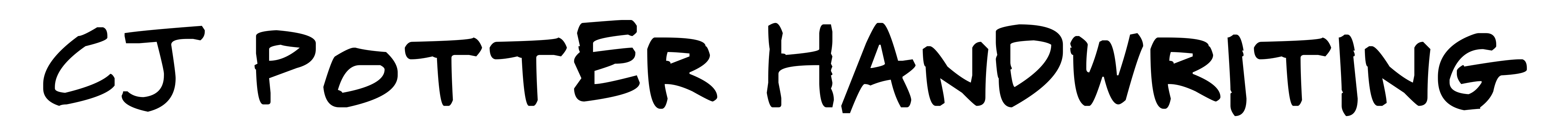 CJ Potter Handwriting