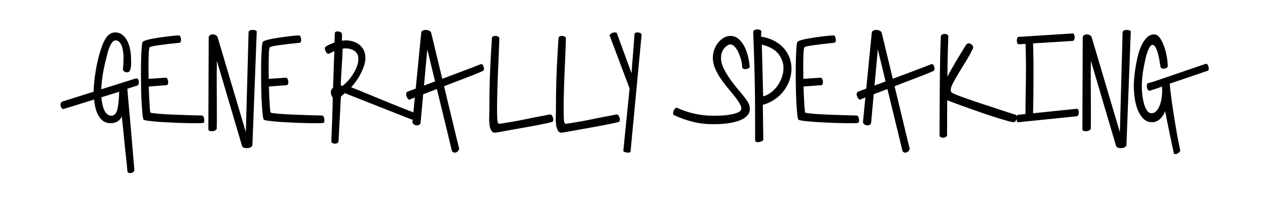 Generally Speaking