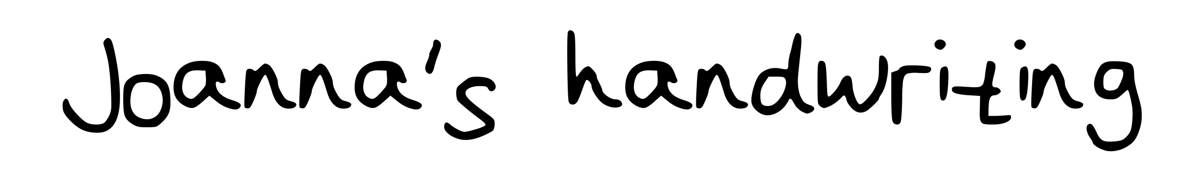 Joanna's handwriting
