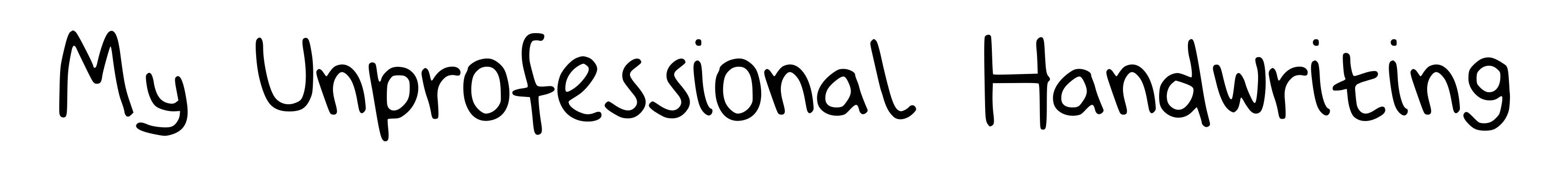 My Unprofessional Handwriting