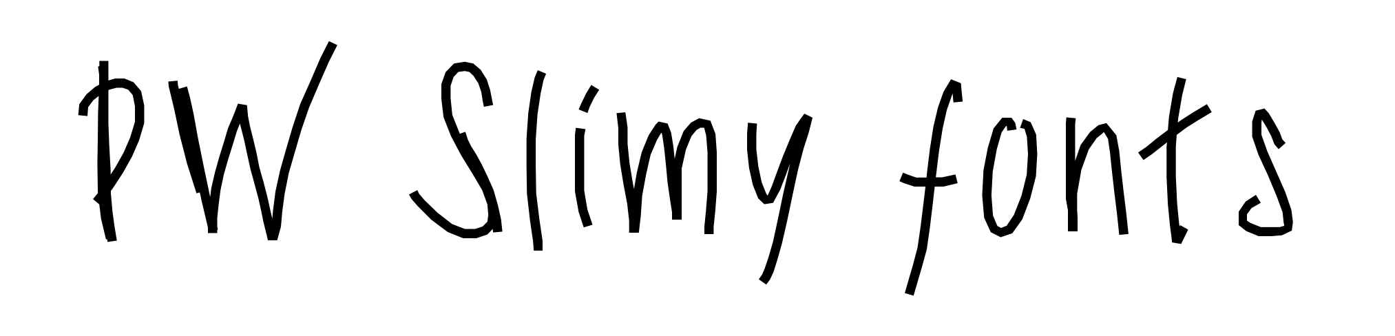 PW Slimy fonts