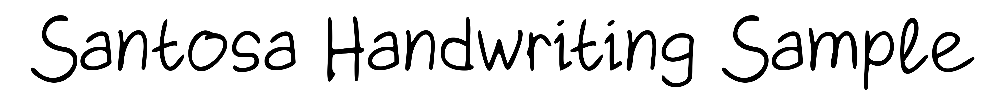 Santosa Handwriting Sample