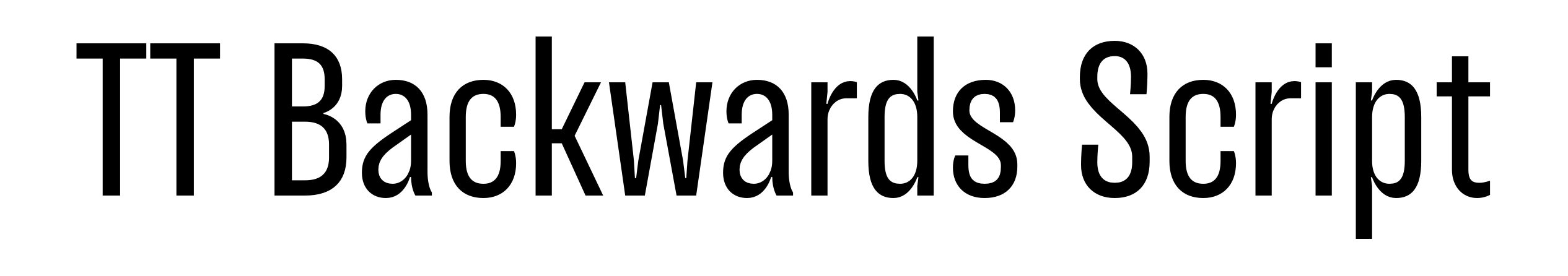 TT Backwards Script