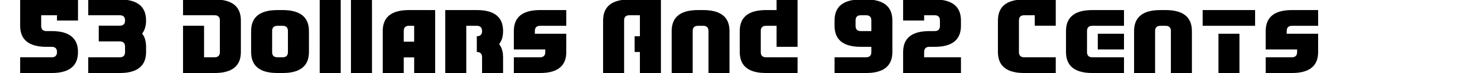 53 Dollars And 92 Cents